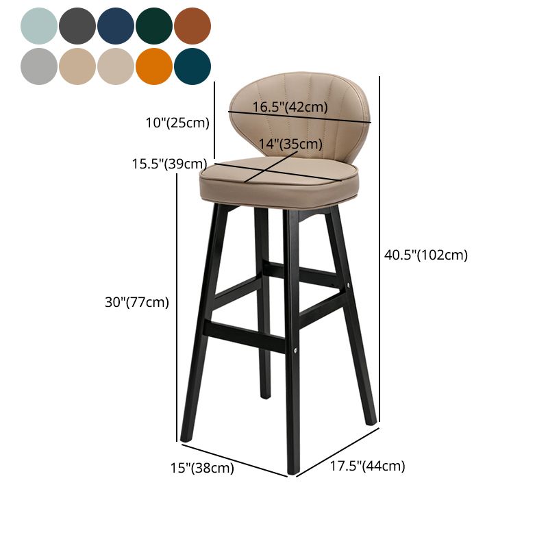 Scandinavian Style Bar-stool Rectangle Seat Single Counter Stool for Kitchen Bar Clearhalo 'Bar Furniture' 'Bar Stools' 'bar_stools' 'furn' 'furn_bar_stools' 'furniture_bar_stools' 'Kitchen & Dining Furniture' 'kitchen&dining_furn' 'kitchen' 'kitchen_furn' Furniture' 1200x1200_6d114b2a-e36d-41a5-b862-b4ff3c337a49