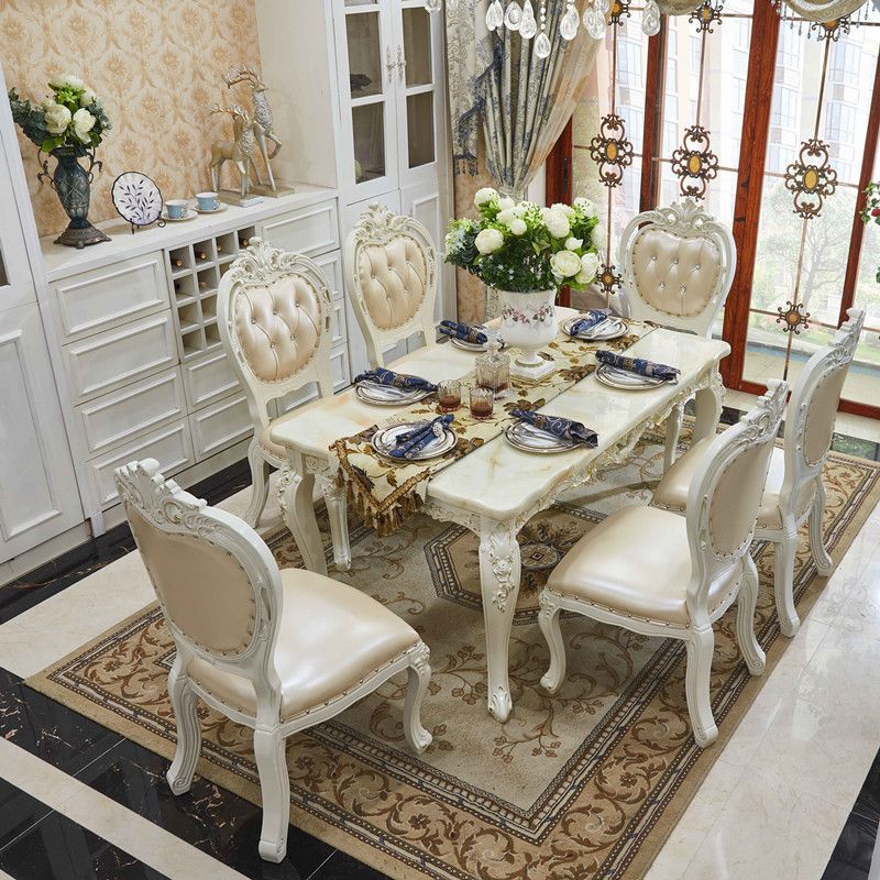 VICTORIA RECTANGE TABLE SET 1/2/7 PIÈCES DUSING SET pour la maison