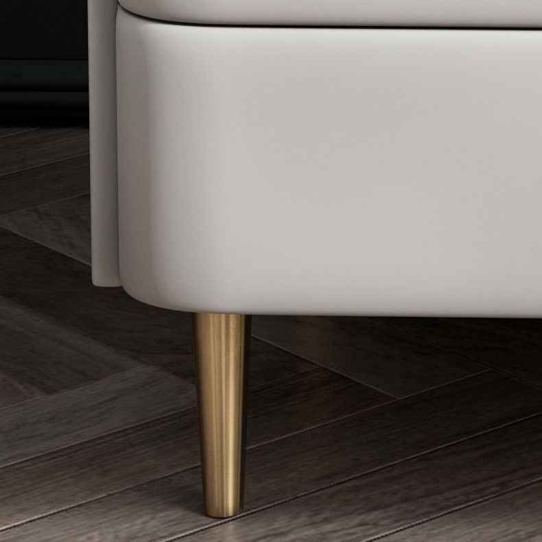 Steen Top Nightstand 3-ladjes lederen nachttafel met 4 poten