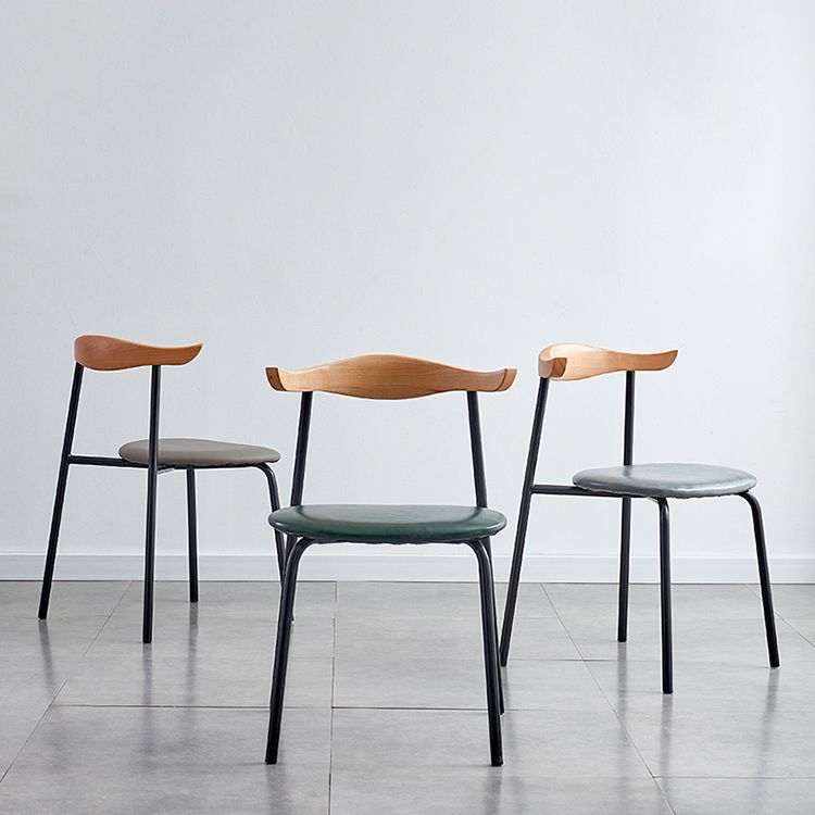 Contemporary Design Open Back Dining Side Chairs Leather Dining Chairs for Home Clearhalo ' kitchen&dining_furn' 'Dining Chairs' 'Dining Tables & Seating' 'dining_chair' 'furn' 'furn_dining_chair' 'Furniture' 'furniture_dining_chair' 'Kitchen & Dining Furniture' 'kitchen' 1200x1200_6d153962-7eda-4e31-8f8f-b6f33270cdaa