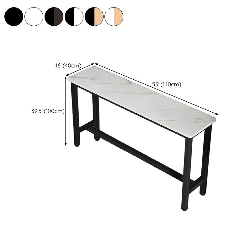 Modern Wooden Bistro Bar Table Rectangle Metal Base Bar Table Clearhalo 'Bar Furniture' 'Bar Tables' 'bar_tables' 'furn' 'furn_bar_tables' 'Furniture' 'Kitchen & Dining Furniture' 1200x1200_6d16d228-93bc-44e8-a6b9-e64e5284db3c