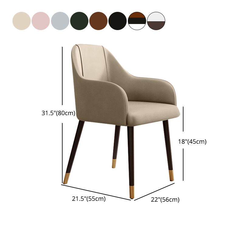 PU Leather Arm Chair Glam Style Dining Dining Arm Chair for Dining Room Clearhalo 'Dining Chairs' 'Dining Tables & Seating' 'dining_chair' 'furn' 'furn_dining_chair' 'Furniture' 'furniture_dining_chair' 'Kitchen & Dining Furniture' 1200x1200_6d1c3312-4c2c-4831-bad9-4a1d555b4558