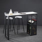 Industrial Rectangle Pub Table White Sintered Stone Bar Height Cocktail Table with Shelves Clearhalo 'Bar Furniture' 'Bar Tables' 'bar_tables' 'furn' 'furn_bar_tables' 'Furniture' 'Kitchen & Dining Furniture' 1200x1200_6d1dc51c-8d3d-4e33-87c6-426ba3447697