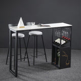 Tavolo da pub rettangolo industriale bianco Sinterizzato Stone Cocktail tavolo da cocktail con ripiani