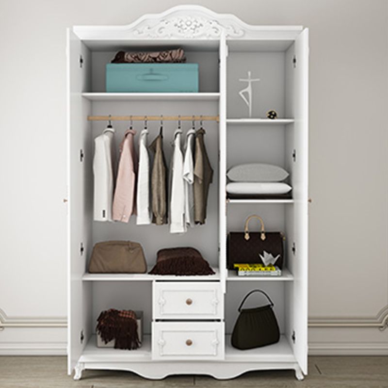 Bedroom Hinged Door Storage Cabinet Manufactured Wood French Country Cabinet with Drawers Clearhalo 'Armoires & Wardrobes' 'armoires_wardrobes' 'Bedroom Furniture' 'furn' 'furn_armoires_wardrobes' 'Furniture' 1200x1200_6d21442f-fd8e-4707-b861-abbb02a28661