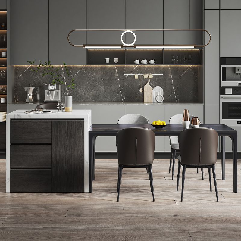 Modern Style Black Dining Table Rectangle Sintered Stone Table with 4 Legs for Kitchen Clearhalo ' dining_table' 'Dining Tables & Seating' 'Dining Tables' 'furn' 'furn_dining_table' 'Furniture' 'furniture_dining_table' 'Kitchen & Dining Furniture' 'kitchen&dining_furn' 'kitchen' 'kitchen_dining_table' 1200x1200_6d21ca88-54d1-4803-aaa8-30c71fffbbd4