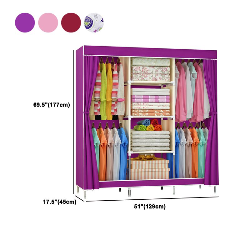 Metal Frame Home Wardrobe Modern Style Wardrobe Armoire with Shelves Clearhalo 'Armoires & Wardrobes' 'armoires_wardrobes' 'Bedroom Furniture' 'furn' 'furn_armoires_wardrobes' 'Furniture' 1200x1200_6d22c776-b07d-45dc-bfa4-b9fec646a981