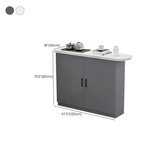 Mesa moderna de contador interior Faux Faux Wood Bar Table con almacenamiento