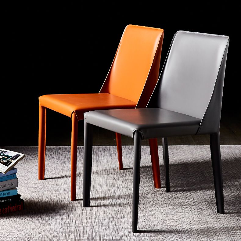 Leather Designer Style Home Chair Matte Finish Parsons Dining Side Chair Clearhalo ' kitchen&dining_furn' 'Dining Chairs' 'Dining Tables & Seating' 'dining_chair' 'furn' 'furn_dining_chair' 'Furniture' 'furniture_dining_chair' 'Kitchen & Dining Furniture' 'kitchen' 1200x1200_6d2482b0-d1ff-425d-9cc9-faafc80f5792