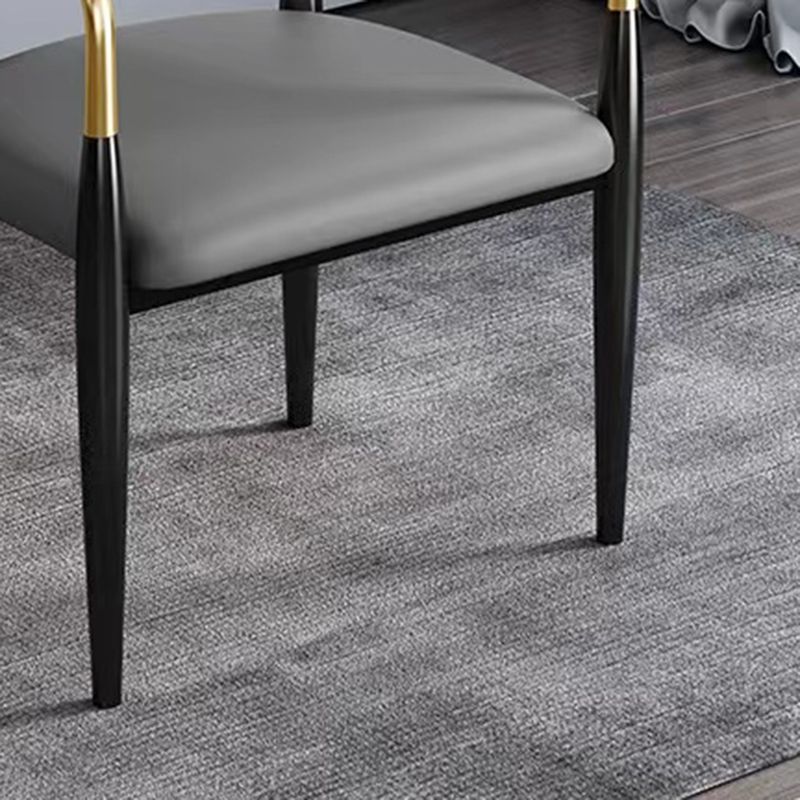 Sedia da pranzo in metallo contemporaneo gambe nere sedia braccio sala da pranzo