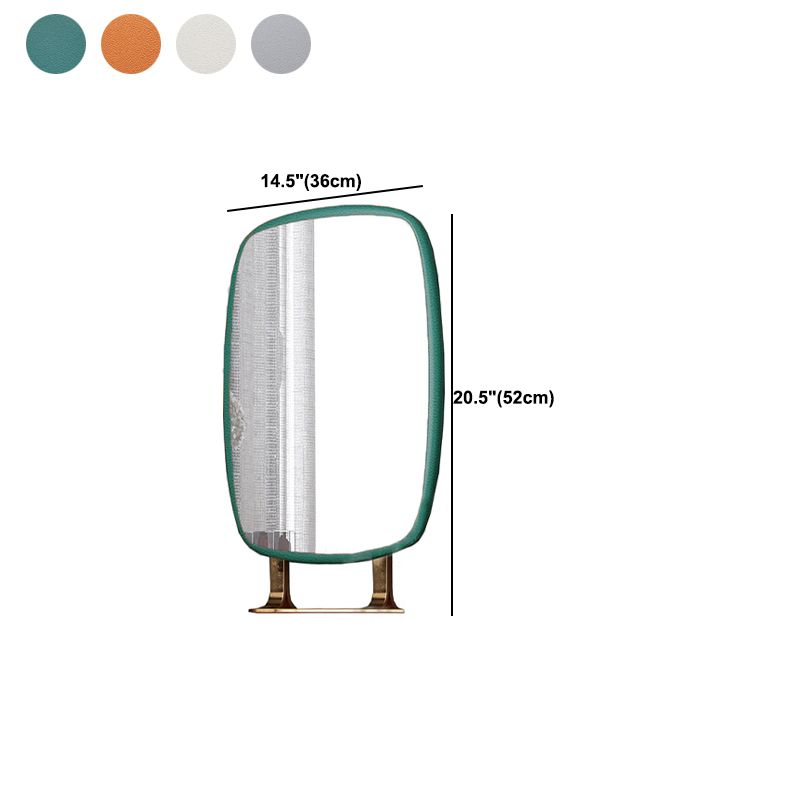 Luxurious Leather Vanity Makeup Table Set 2 Drawers Vanity Table with Mirror & Stool