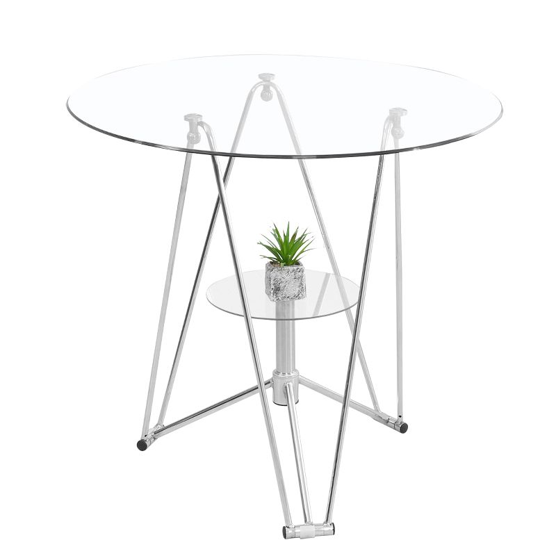 Round Tripod Dining Site Table Metal Dinette Table with Tempered Glass Clearhalo ' dining_table' 'Dining Tables & Seating' 'Dining Tables' 'Furniture' 'furniture_dining_table' 'Kitchen & Dining Furniture' 'kitchen&dining_furn' 'kitchen' 'kitchen_dining_table' 1200x1200_6d26644c-a2c5-45fd-a2e8-8d3e3b37f5af