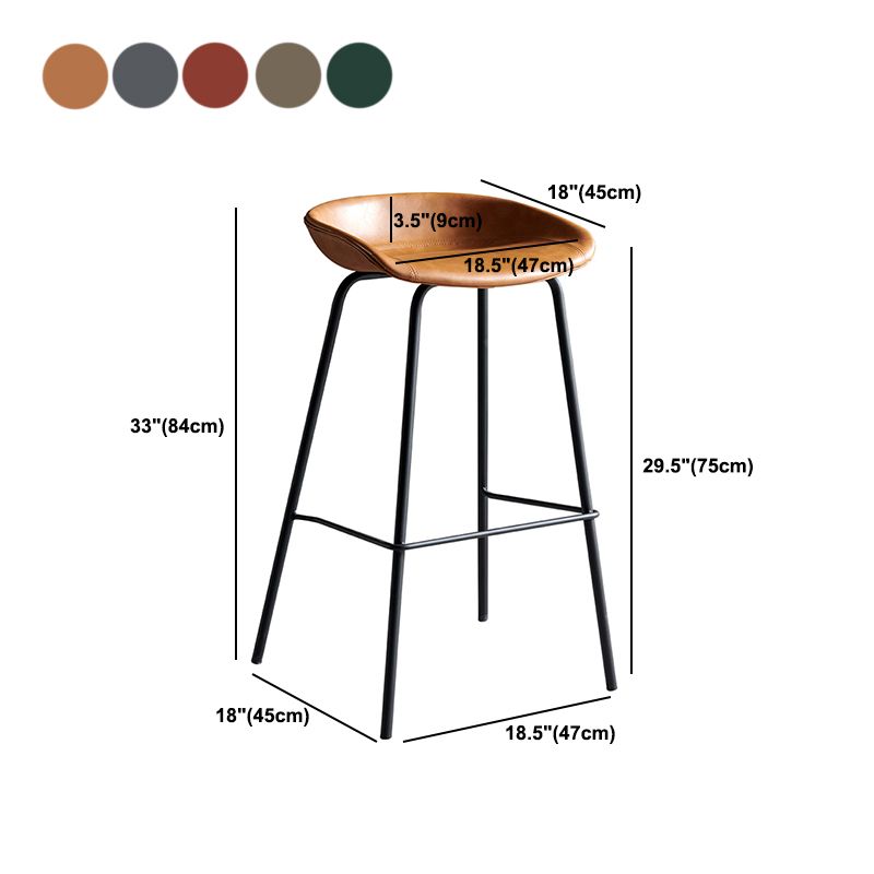 Faux Leather Armless Counter Stool Industrial Bristol Bucket Bar Chair Clearhalo 'Bar Furniture' 'Bar Stools' 'bar_stools' 'furn' 'furn_bar_stools' 'Furniture' 'Kitchen & Dining Furniture' 1200x1200_6d26a156-f212-4a1b-9840-cbab2260a6cc