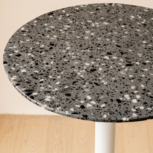 Industrial Steel Bar Dining Table Terrazzo Top Indoor Bistro Table with Single Pedestal Clearhalo 'Bar Furniture' 'Bar Tables' 'bar_tables' 'furn' 'furn_bar_tables' 'Furniture' 'furniture_bar_tables' 'Kitchen & Dining Furniture' 1200x1200_6d2713bd-fdf9-4353-b171-840d9be1ed41
