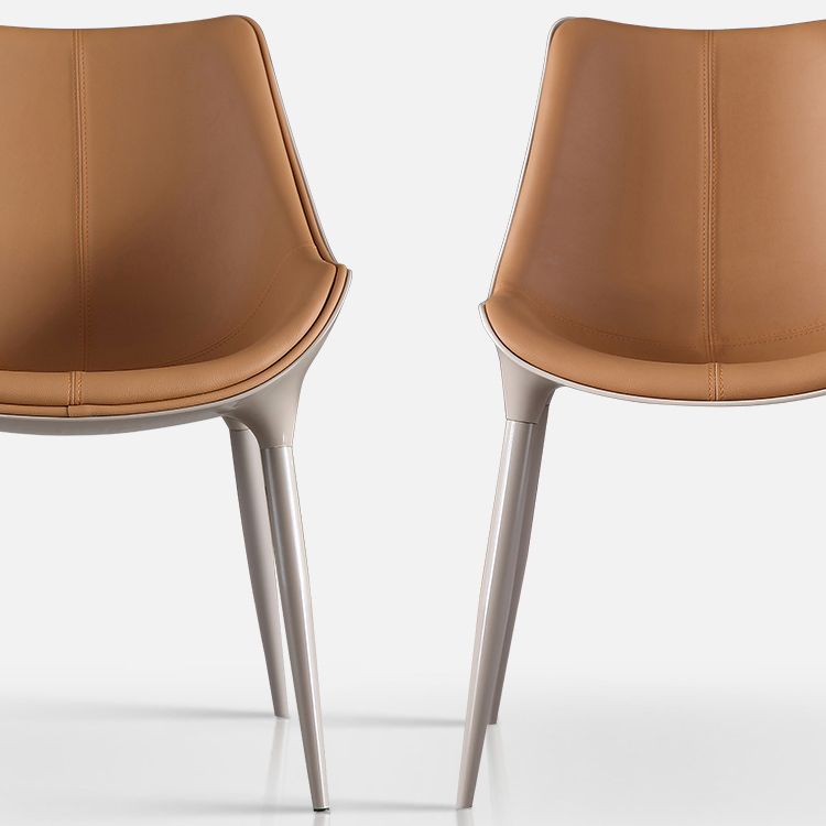 Contemporary Indoor Faux Leather Armless Upholstered Parsons Dining Chair Clearhalo 'Dining Chairs' 'Dining Tables & Seating' 'dining_chair' 'furn' 'furn_dining_chair' 'Furniture' 'Kitchen & Dining Furniture' 1200x1200_6d283908-22bc-4e2c-a3cb-df4f8f135135