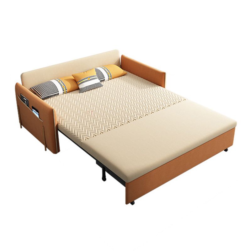 Geel faux lederen bank bed 36.22 "brede eigentijdse opvouwbare slaperbank