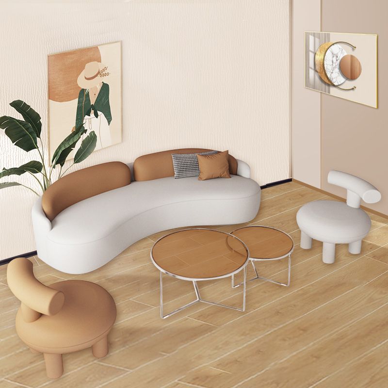 28.34 "Wijd faux leer gebogen bank eigentijdse armloze bank voor woonkamer