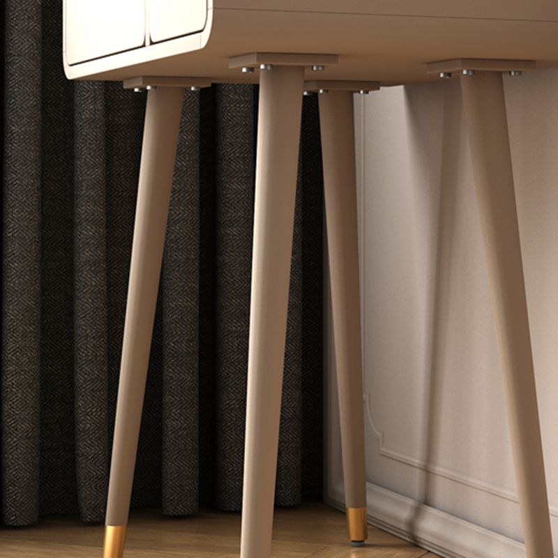 Tavolo da banco di vanità per trucco moderno con cassetto in bianco/rosa per camera da letto