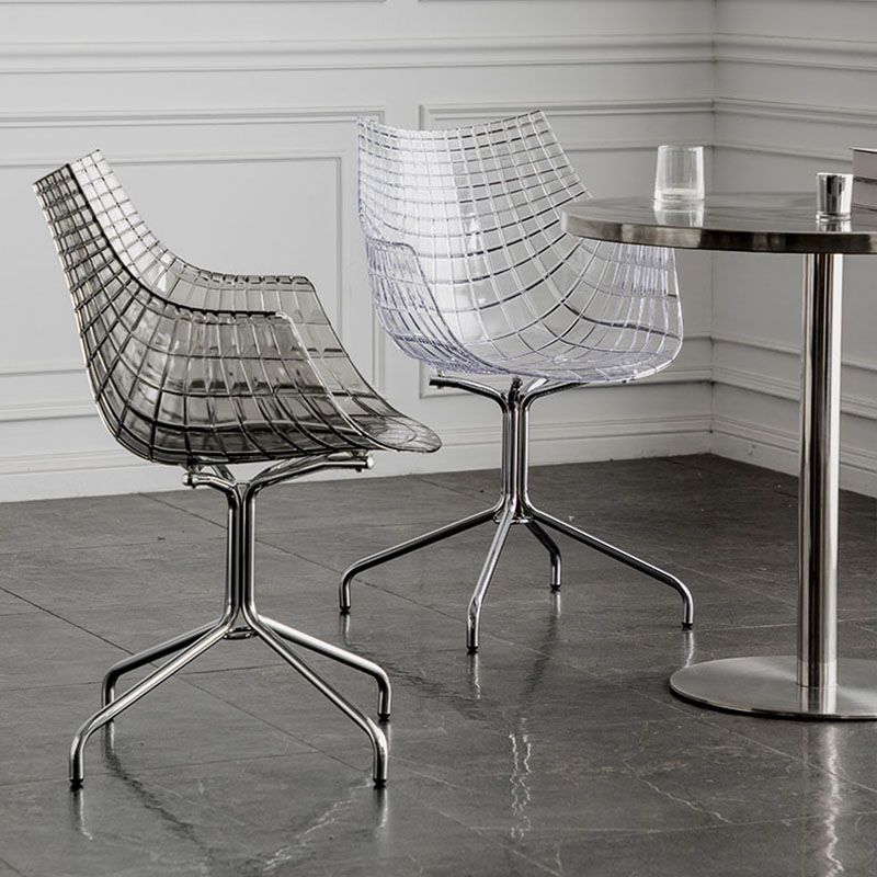 Contemporary Style Dining Chairs Arm Chairs for Kitchen with Metal Legs