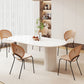 White Contemporary Dining Room Dinner Kitchen Table Double Pedestal Dinner Table