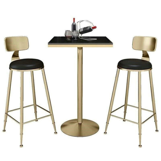 Glam Faux Marble Bar Tabel 41.3 "H voetstuk Bistro Bar Desk met metalen basis