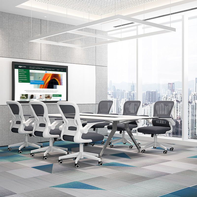 Middle/High Back Office Chair Upholstered Adjustable Arm Office Chair Clearhalo 'Furniture' 'furniture_office_chair' 'Office Chairs' 'Office Furniture' 'office_chair' 1200x1200_6d2dc60c-5d0b-4a76-9b9d-b3d3b6a45a96