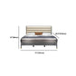 Grey Rectangular Headboard Standard Bed with Upholstered Headboard