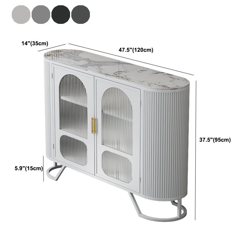 Modern Stone Top Sideboard Metal Sideboard with Door for Kitchen Clearhalo 'buffet_sideboard' 'Buffets & Sideboards' 'furn' 'furn_buffet_sideboard' 'Furniture' 'Kitchen & Dining Furniture' 1200x1200_6d2e4ff4-e2e3-47f0-bb9a-6d28bf779725
