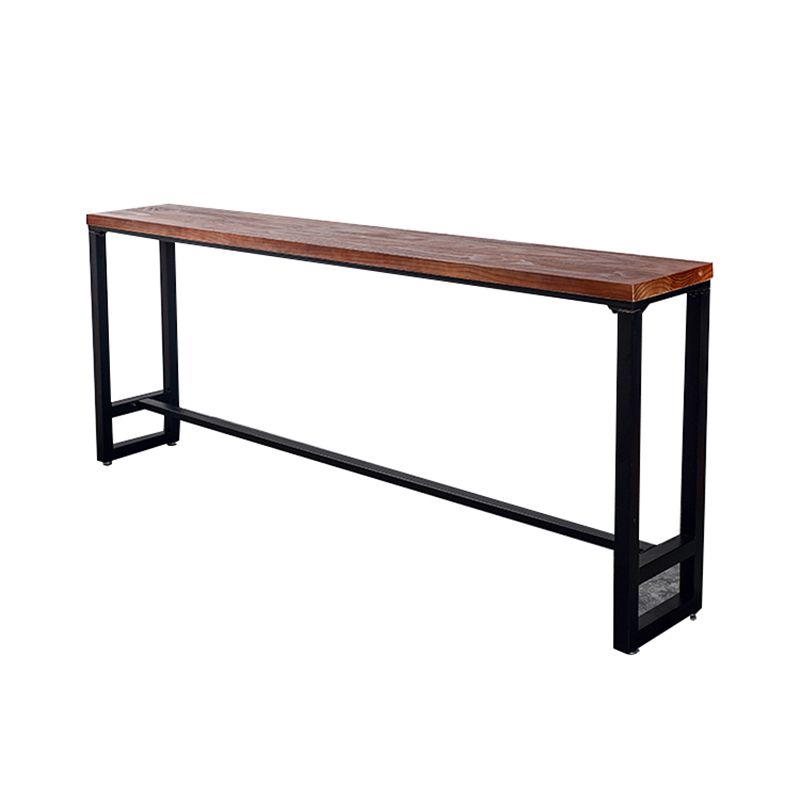 Modern Wood Bar Table with Rectangle Table Top Black Trestle Table with 42-inch Height Clearhalo 'Bar Furniture' 'Bar Tables' 'bar_tables' 'furn' 'furn_bar_tables' 'Furniture' 'furniture_bar_tables' 'Kitchen & Dining Furniture' 1200x1200_6d2f0a75-b778-4878-8710-11a001dbfb12