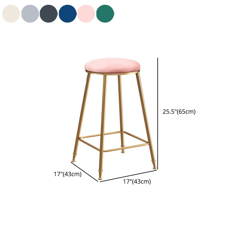 Restaurant Stackable Backless Stool Matte Finish Velvet Bar Stool Clearhalo 'Bar Furniture' 'Bar Stools' 'bar_stools' 'furn' 'furn_bar_stools' 'Furniture' 'furniture_bar_stools' 'Kitchen & Dining Furniture' 1200x1200_6d2f56dd-9d2f-4504-afbf-60eb8a87a74e