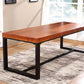 Industrielle Kiefer Holz Top -Büro -Schreibtisch Brauner rechteckiger Schreibtisch mit schwarzem Trestle