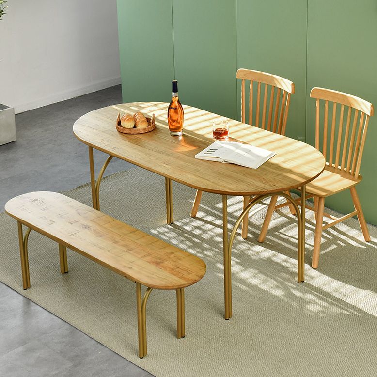 Contemporary Solid Wood Khaki Dining Table Oval Shape Standard Dining Table for Kitchen Clearhalo ' dining_table' 'Dining Tables & Seating' 'Dining Tables' 'furn' 'furn_dining_table' 'Furniture' 'furniture_dining_table' 'Kitchen & Dining Furniture' 'kitchen&dining_furn' 'kitchen' 'kitchen_dining_table' 1200x1200_6d31293e-deb4-4e75-a688-46248b3981dc