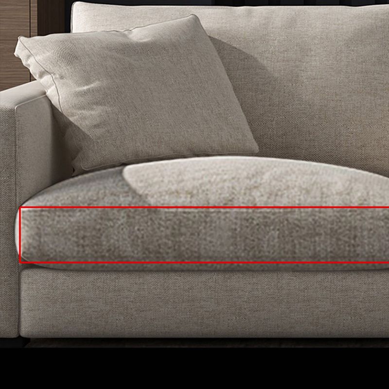 Canapé de bras carré standard avec oreillers siège en beige pour l'appartement