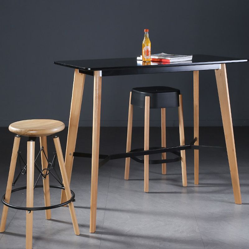 Modern Style Wooden Top Rectangle 4 Legs Bar Dining Table for Home Clearhalo 'Bar Furniture' 'Bar Tables' 'bar_tables' 'furn' 'furn_bar_tables' 'Furniture' 'Kitchen & Dining Furniture' 1200x1200_6d33b0e4-3ddd-4e5e-b685-2398002c2418