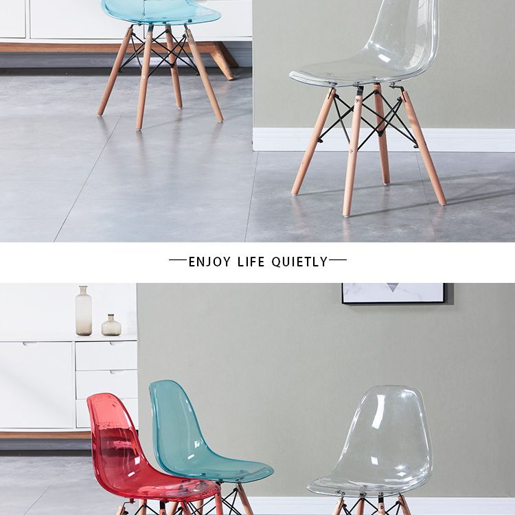 Glam Style Acrylic Side Chair Transparent Armless Dining Chairs for Home Clearhalo ' kitchen&dining_furn' 'Dining Chairs' 'Dining Tables & Seating' 'dining_chair' 'Furniture' 'furniture_dining_chair' 'Kitchen & Dining Furniture' 'kitchen' 1200x1200_6d347587-a2f5-4793-9041-44fc8a30a58c