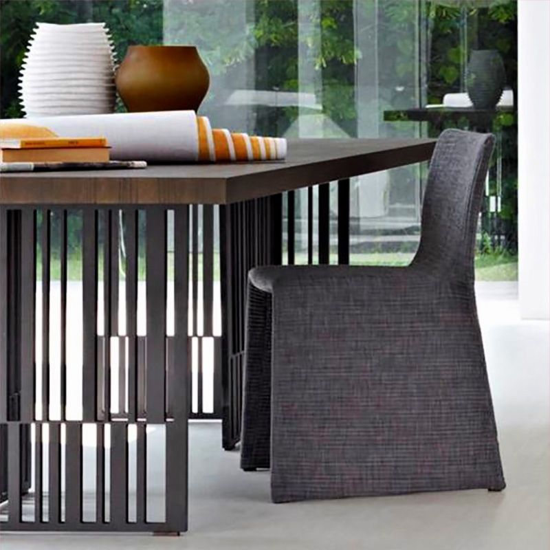Industrial Pine Wood Table for Restaurant Rectangle Table with Black Double Pedestal Base Clearhalo ' dining_table' 'Dining Tables & Seating' 'Dining Tables' 'furn' 'furn_dining_table' 'Furniture' 'furniture_dining_table' 'Kitchen & Dining Furniture' 'kitchen&dining_furn' 'kitchen' 'kitchen_dining_table' 1200x1200_6d363aeb-f5ff-489e-9a71-cc2b7dae0147