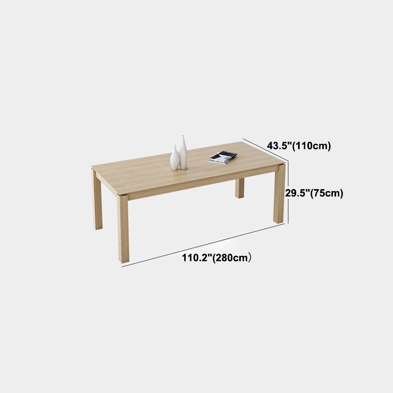 Mesa de comedor de 4 patas Mesa de comedor de madera maciza con patas de acabado natural