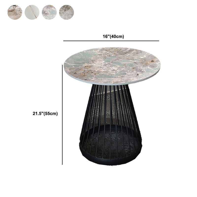 Tavolo laterale moderno in cornice in ardesia rotondo del divano tavolo per soggiorno