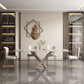 Glam Style Rectangle Table Set 1/2/5/7 Pieces Dining Set with Metal Legs Clearhalo 'Dining Room Sets' 'Dining Tables & Seating' 'dining_room_set' 'furn' 'furn_dining_room_set' 'Furniture' 'Kitchen & Dining Furniture' 1200x1200_6d37dcca-3270-4544-821e-2dc056c00927