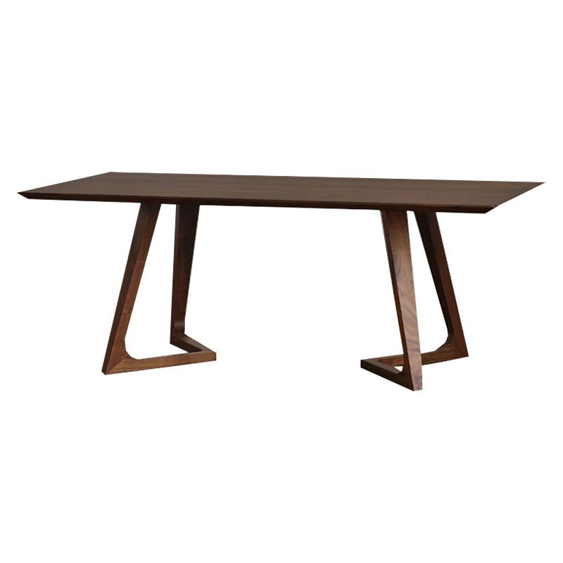 Rectangle Dining Table with Double Pedestal Modern Pine Wood Table for Restaurant Clearhalo 'Dining Tables & Seating' 'Dining Tables' 'dining_table' 'furn' 'furn_dining_table' 'Furniture' 'Kitchen & Dining Furniture' 1200x1200_6d3825d9-31f3-4ae4-a3d6-007473f6f324