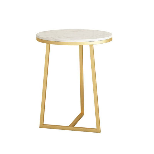 Round Marble Top End Table Metal Frame Sofa Side End Table for Living Room Clearhalo 'Coffee & Accent Tables' 'End & Side Tables' 'end_side_tables' 'furn' 'furn_end_side_tables' 'Furniture' 'Living Room Furniture' 1200x1200_6d38a5c1-ce52-40b8-8df1-951a10d14556