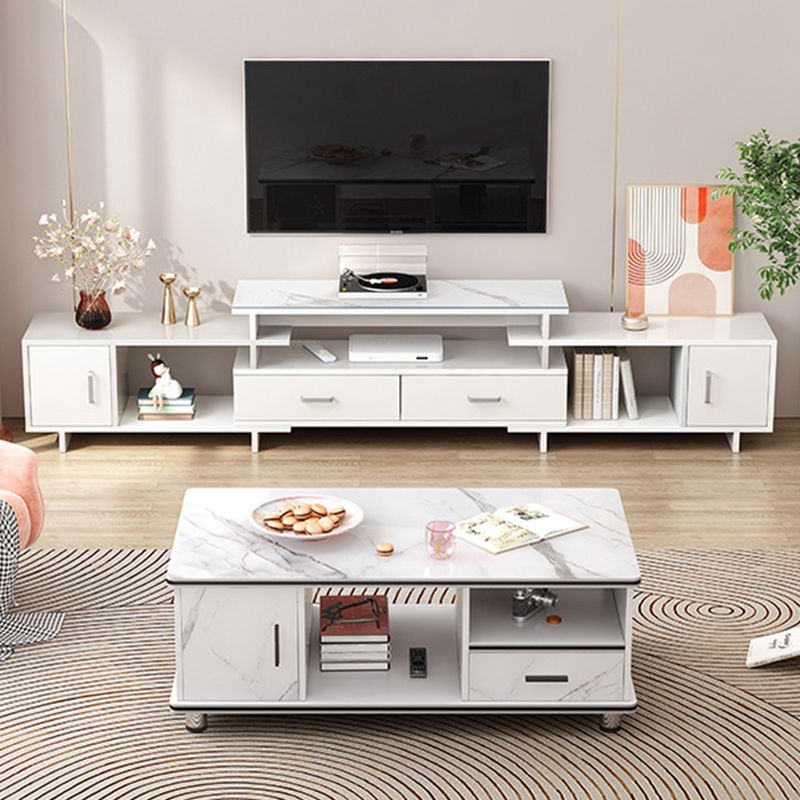 Rectangular Wooden Coffee Table 1 Single Cocktail Table with Storage Drawers