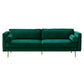 タキシードアームソファモダンスタイルの緑のベルベットソファが金属脚