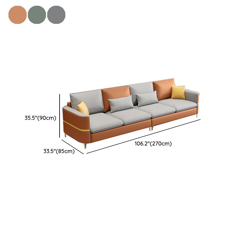 35.43 "Sofá de cuero sintético seccional de alto contenido con cojines de almohada