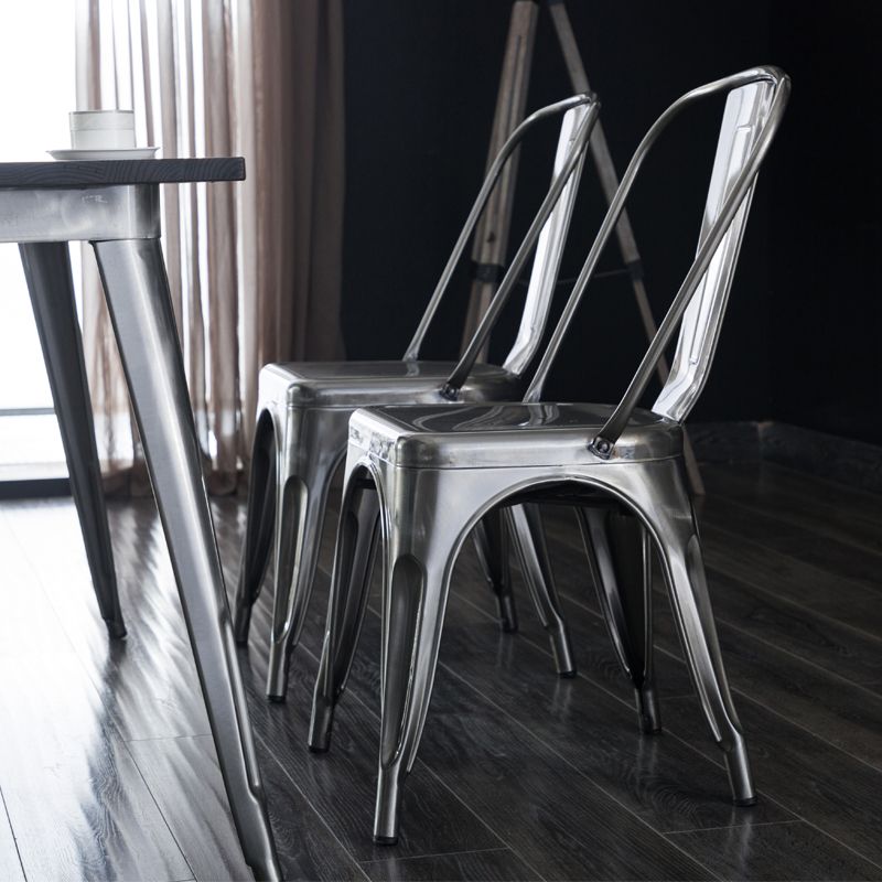 Industrial Dining Chair Slat Back Chair with 4 Metal Legs for Home Use Clearhalo ' kitchen&dining_furn' 'Dining Chairs' 'Dining Tables & Seating' 'dining_chair' 'furn' 'furn_dining_chair' 'Furniture' 'furniture_dining_chair' 'Kitchen & Dining Furniture' 'kitchen' 1200x1200_6d3c13bf-e637-4c0f-8da7-4406ec72dd47
