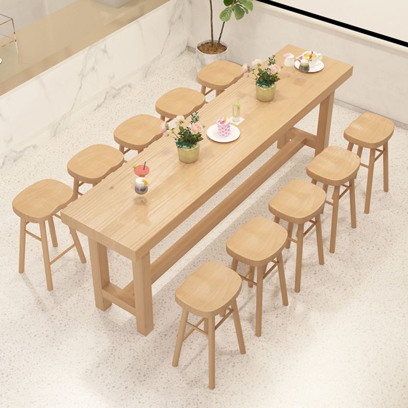Tavolo da bar rettangolare in stile contemporaneo banda bar per bistrot in legno massello per interno
