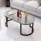 Table de cocktail ovale Glam Stone Table de cocktail basse simple standard