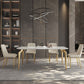 Glam Dining Table Set 1/5/7 Pcs Sintered Stone and Metal Dining Table with Armless Chairs Clearhalo 'Dining Room Sets' 'Dining Tables & Seating' 'dining_room_set' 'furn' 'furn_dining_room_set' 'Furniture' 'Kitchen & Dining Furniture' 1200x1200_6d4015fb-0dbc-4e3e-af97-87b981bbe60a