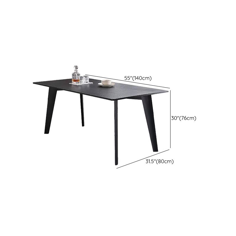 Modern Black Dinette Table with Ash Wood Base Rectangle Indoor Dining Table Clearhalo 'Dining Tables & Seating' 'Dining Tables' 'dining_table' 'furn' 'furn_dining_table' 'Furniture' 'Kitchen & Dining Furniture' 1200x1200_6d411326-b19e-4eba-bdfa-749f26ee8f79