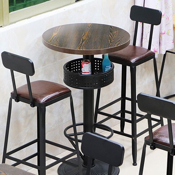 Industrial Wood Top Bistro Table Matte Finish Bar Table for Small Places Clearhalo 'Bar Furniture' 'Bar Tables' 'bar_tables' 'furn' 'furn_bar_tables' 'Furniture' 'Kitchen & Dining Furniture' 1200x1200_6d413761-ce6d-4239-aae2-ff297108b799